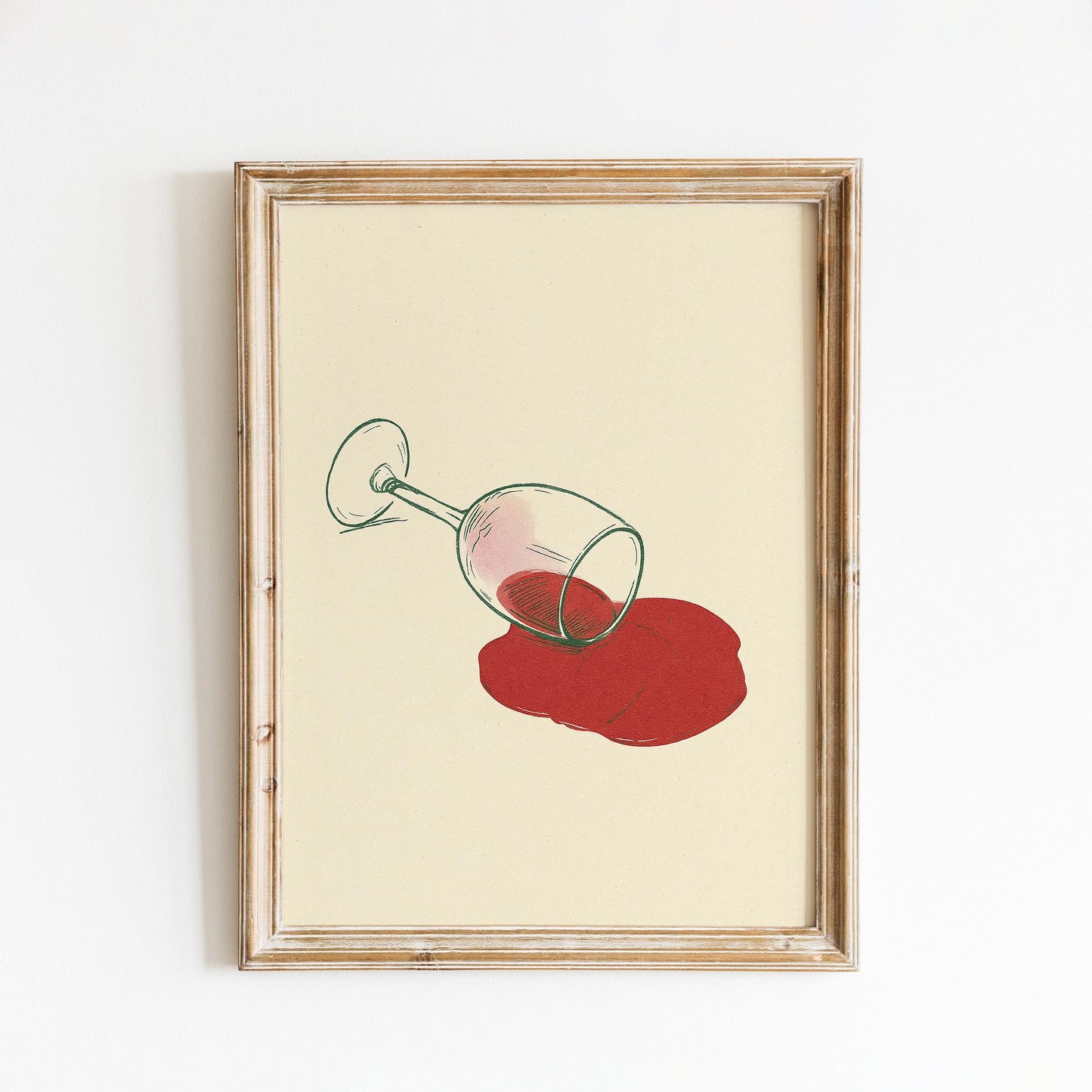 Spilled Wine Poster – Minimalist Red Wine Art Print