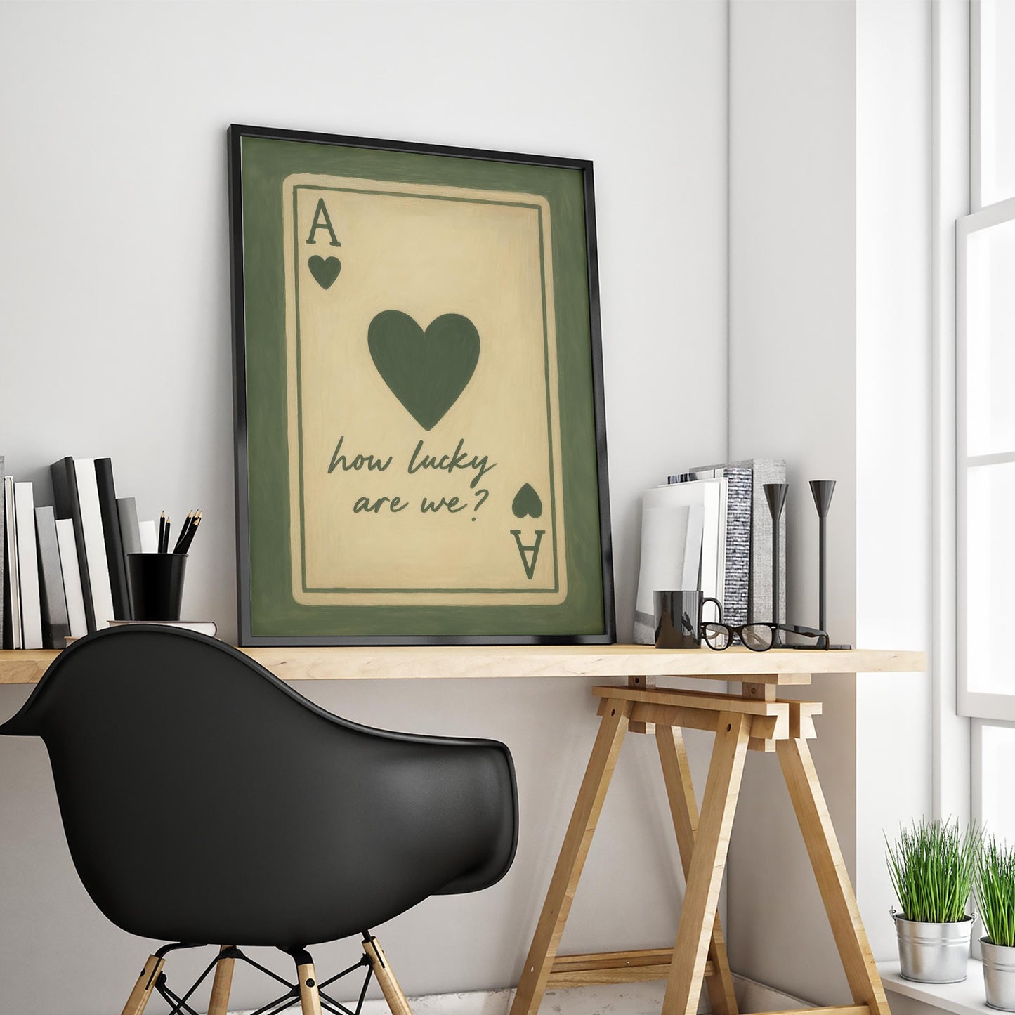 Ace of Hearts Poster – Vintage Playing Card With Romantic Wall Art & Poetic Design Print