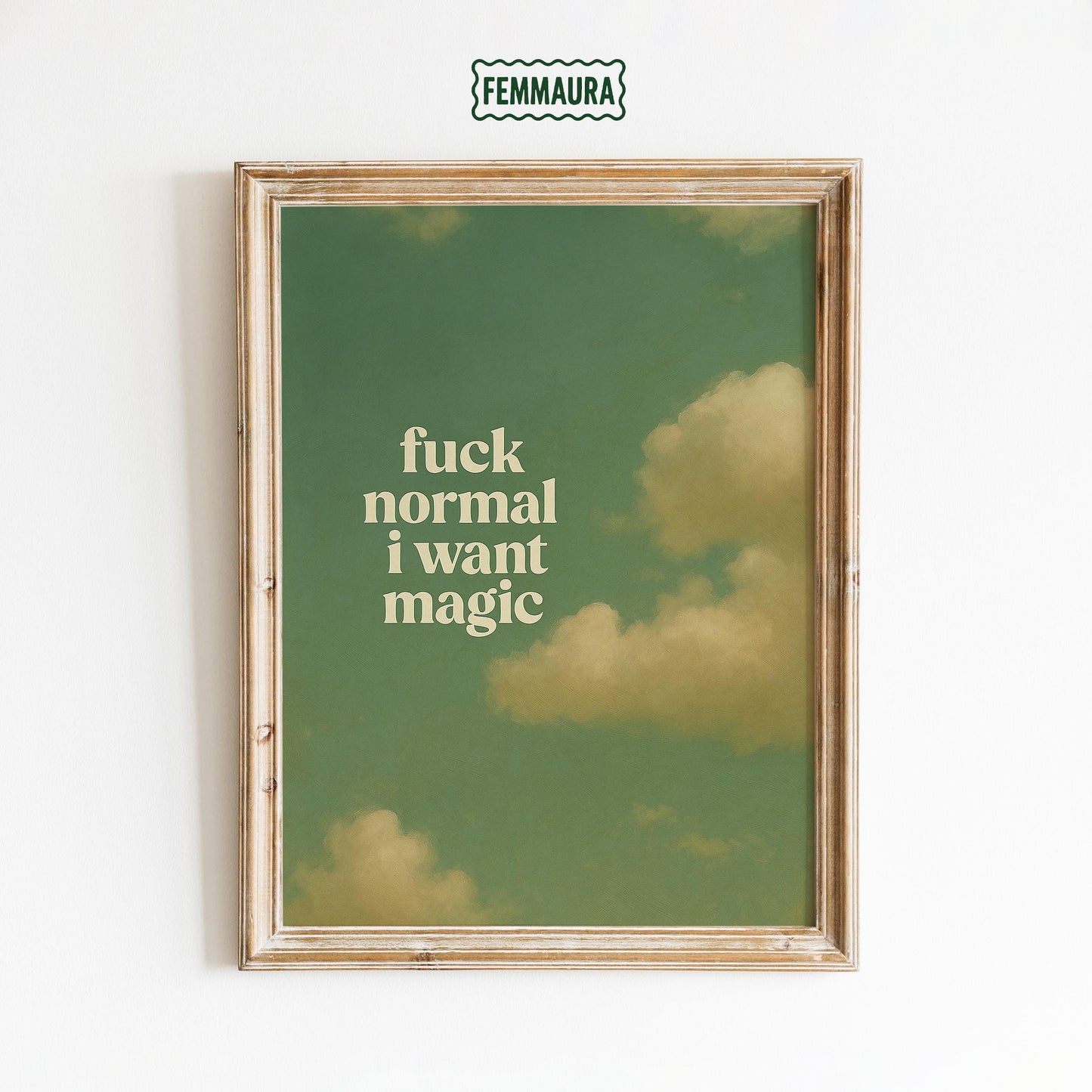 Bold Cloud Quote Poster – Magic Statement Wall Print With Dreamy Sky Art