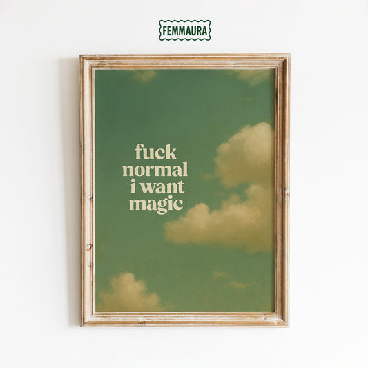 Bold Cloud Quote Poster – Magic Statement Wall Print With Dreamy Sky Art