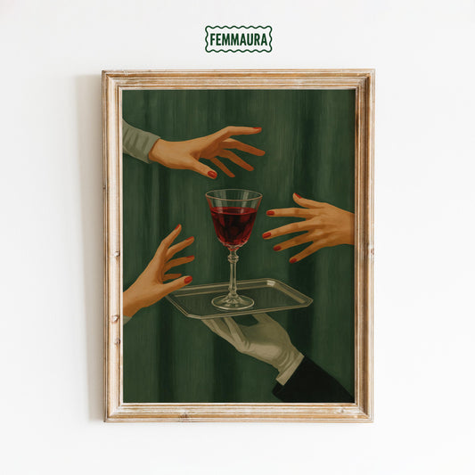 Retro Bar Wall Art – Vintage Wine Glass Art With Elegant Drink Decor