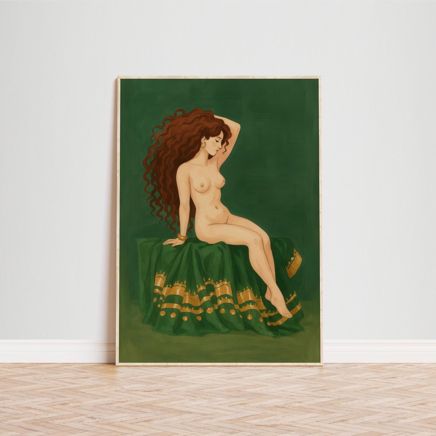 Nude Goddess Poster – Feminine Wall Art | Bohemian Nude Print & Graceful Portrait