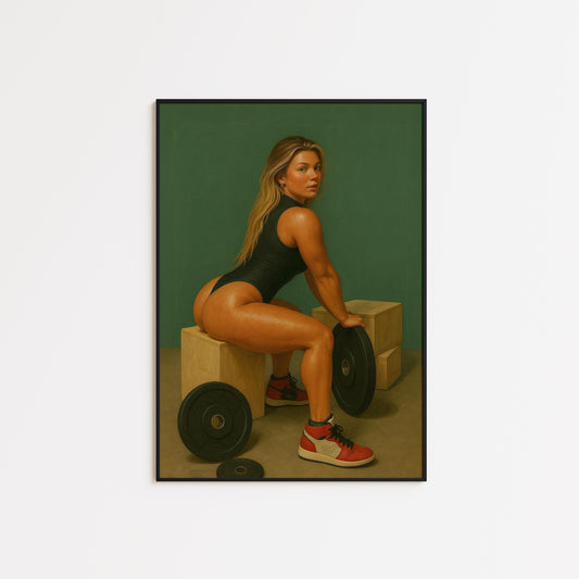 Retro Fitness Poster – Strong Woman Print | Vintage Gym Art & Motivational Wall Decor