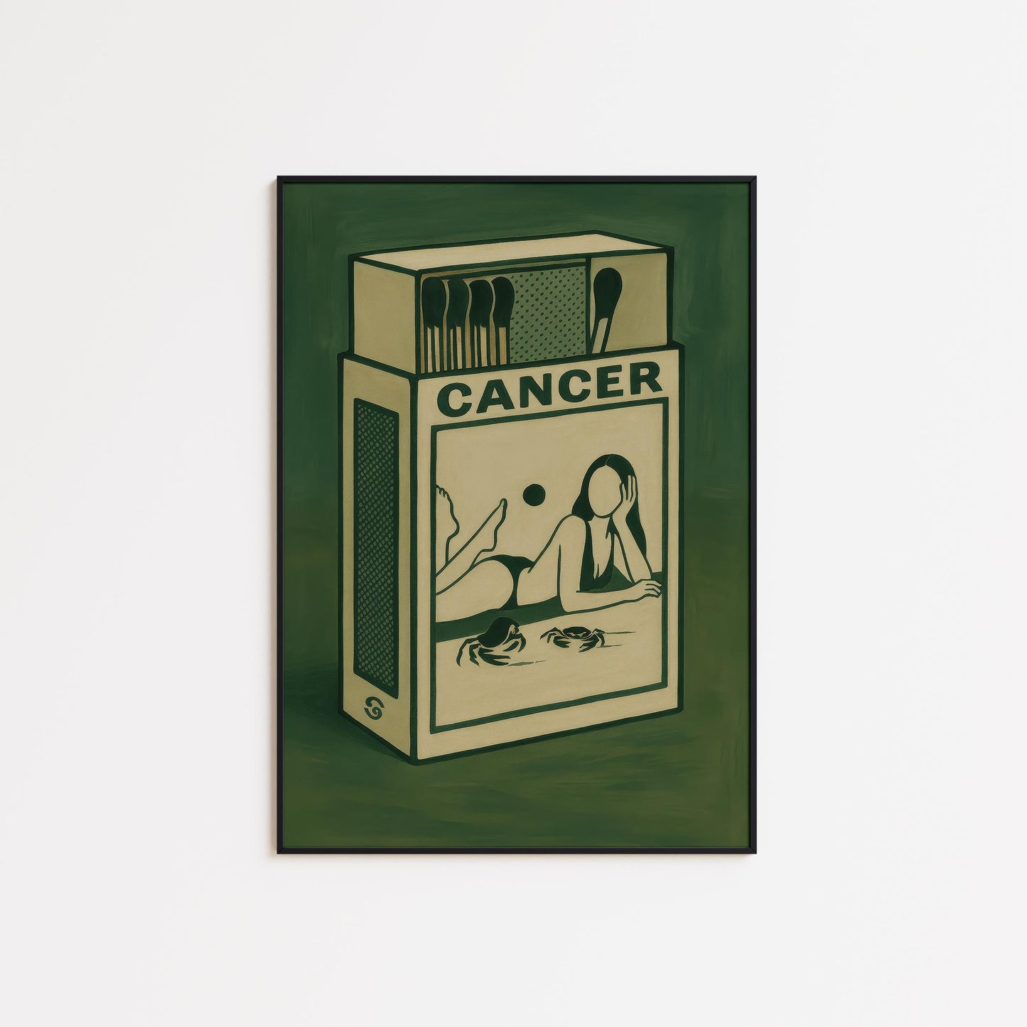 Cancer Zodiac Art Print – Surrealist Matchbox Style Astrology Wall Decor