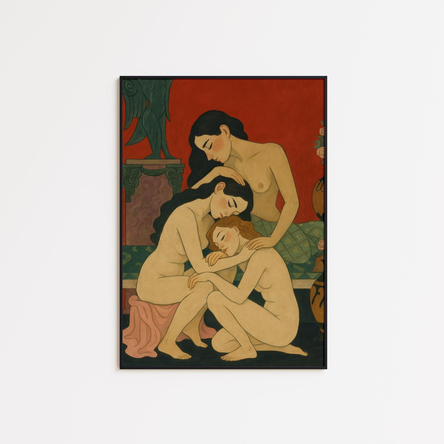 Nude Art Print – Emotive Queer Love Sensual Wall Art | Feminine Closeness Poster