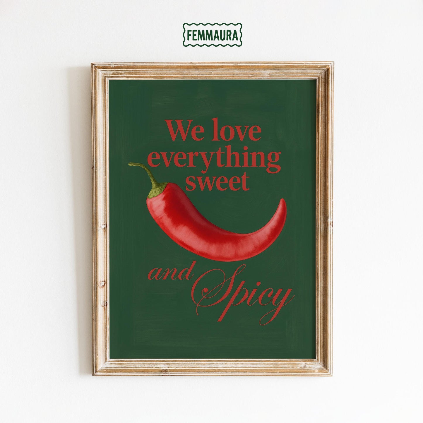 Retro Kitchen Poster – Vintage Kitchen Art With Sweet and Spicy Chili Pepper Print