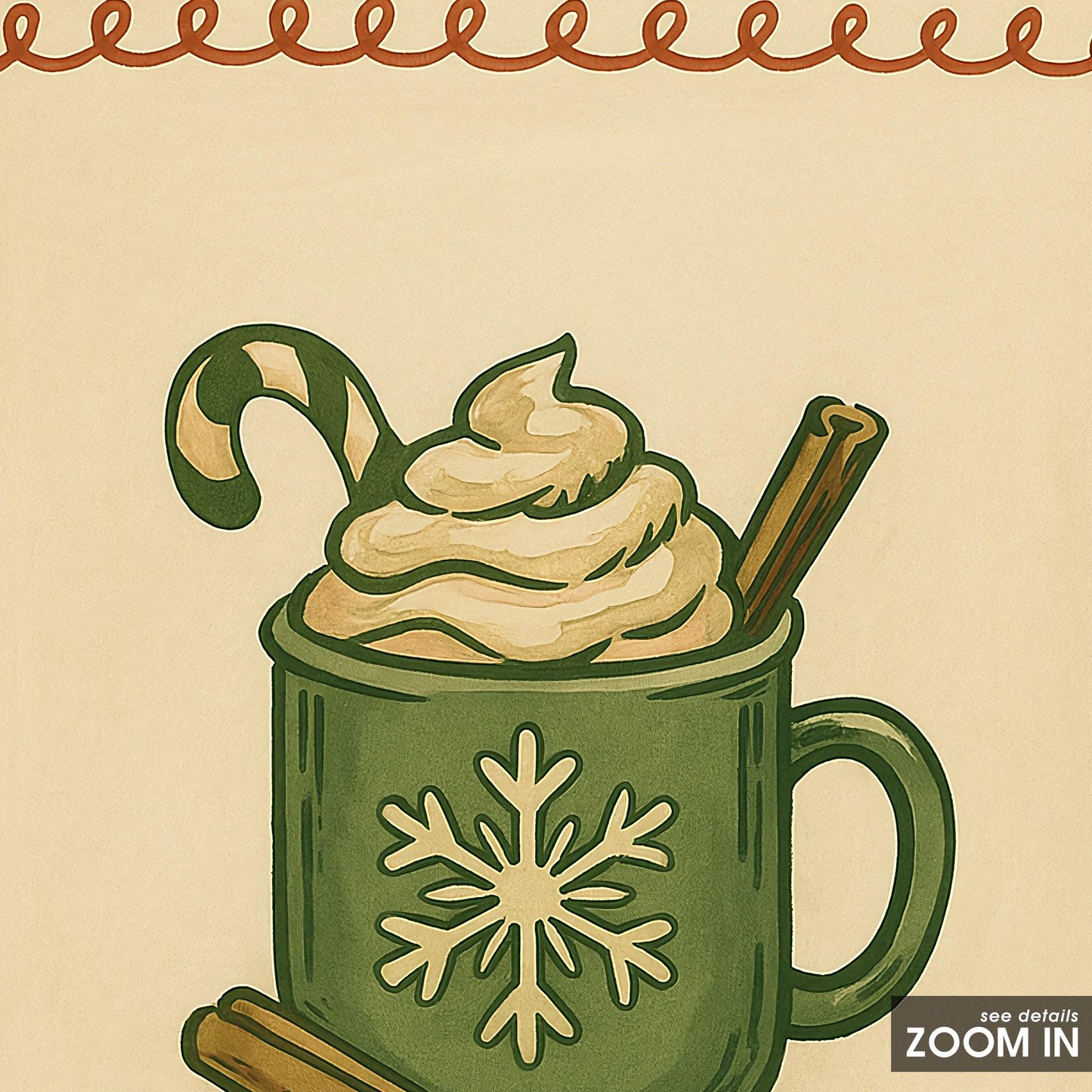 Retro Christmas Poster – Cozy Holiday Wall Art With Warm Cocoa Illustration