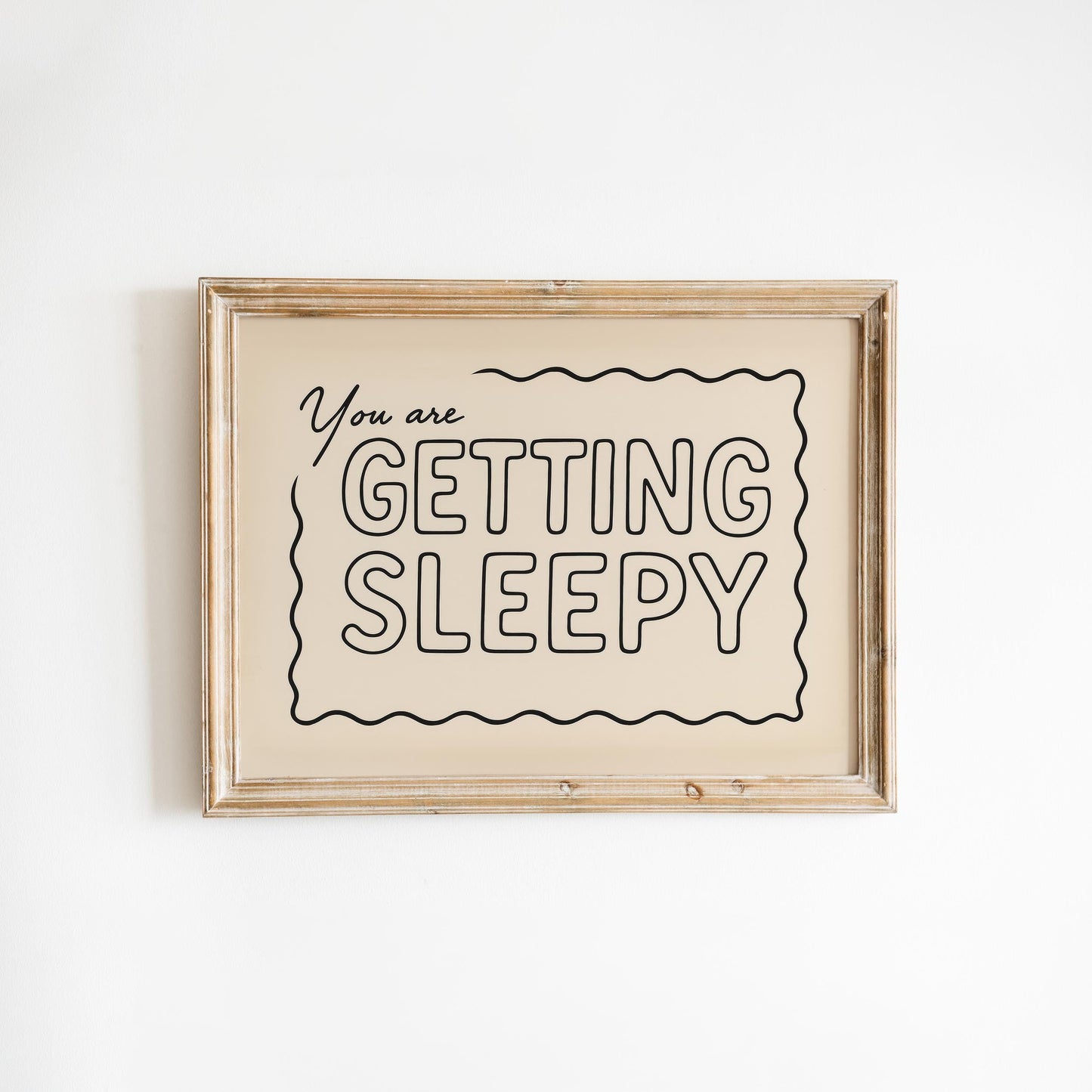 Minimalist Sleep Quote Poster – Retro Wall Decor | Cream Black Typography Print