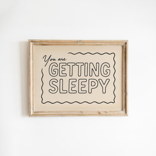 Minimalist Sleep Quote Poster – Retro Wall Decor | Cream Black Typography Print