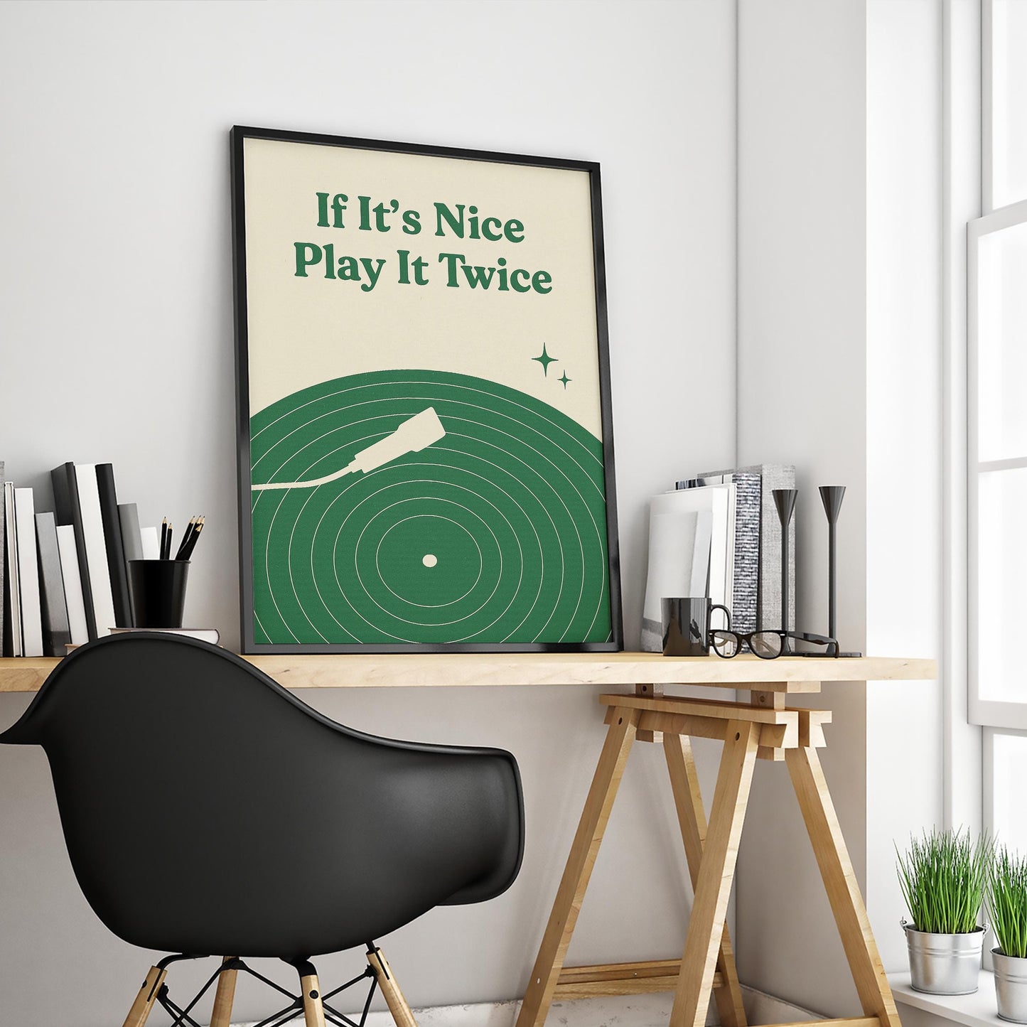 If It’s Nice Play It Twice Poster – Retro Vinyl Record Wall Art