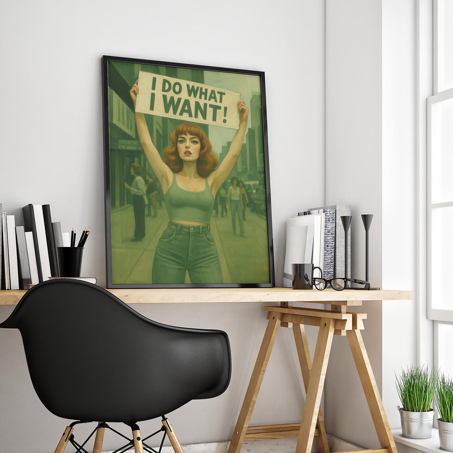 Feminist Protest Poster – Retro Empowerment Art Print | Bold Women Decor