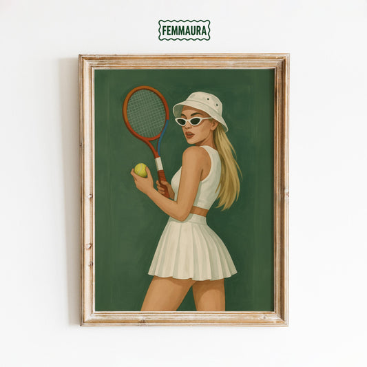 Tennis Ice Cream Poster – Retro Tennis Art | Surreal Sporty Wall Decor