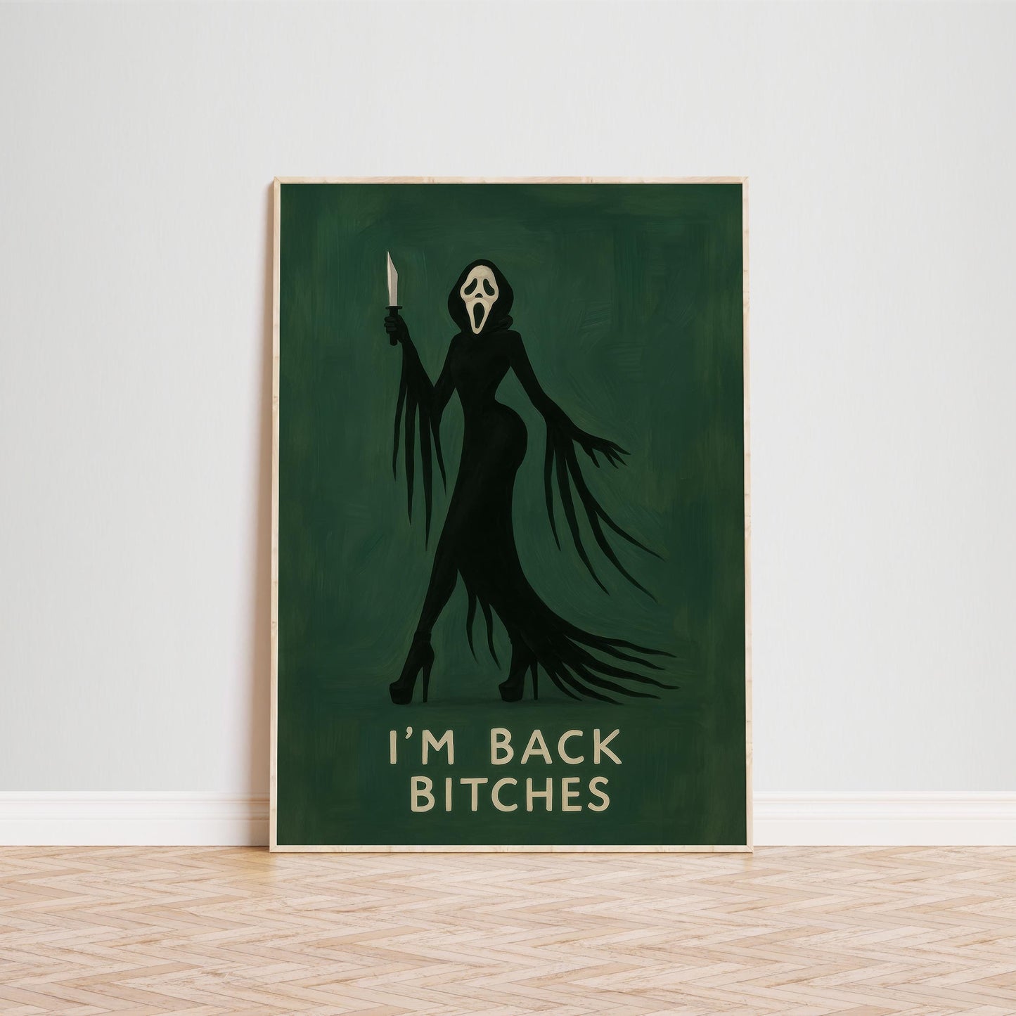 Gothic Horror Wall Art – Dark Humor Decor | Edgy Femme Fatale Artwork Print