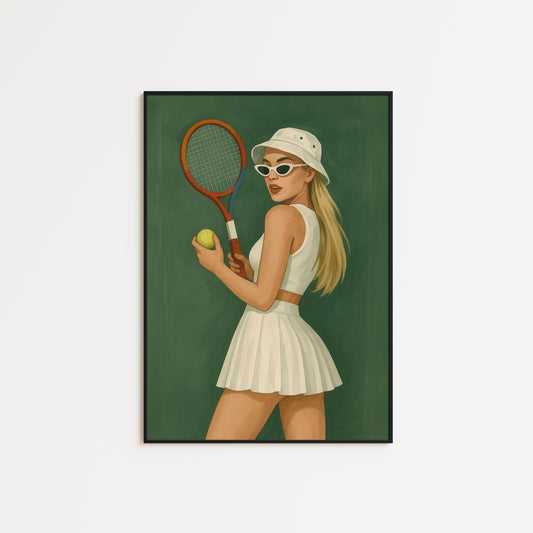 Tennis Ice Cream Poster – Retro Tennis Art | Surreal Sporty Wall Decor