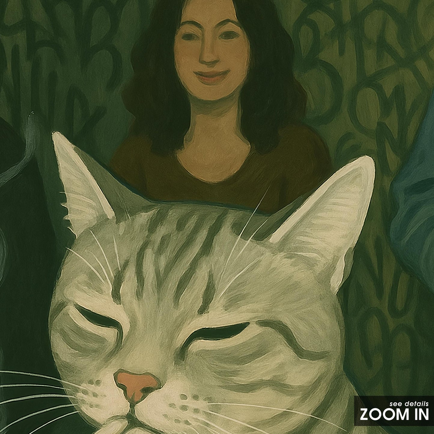 Smoking Cat Poster – Retro Funny Wall Art | Cool Cat Illustration Print