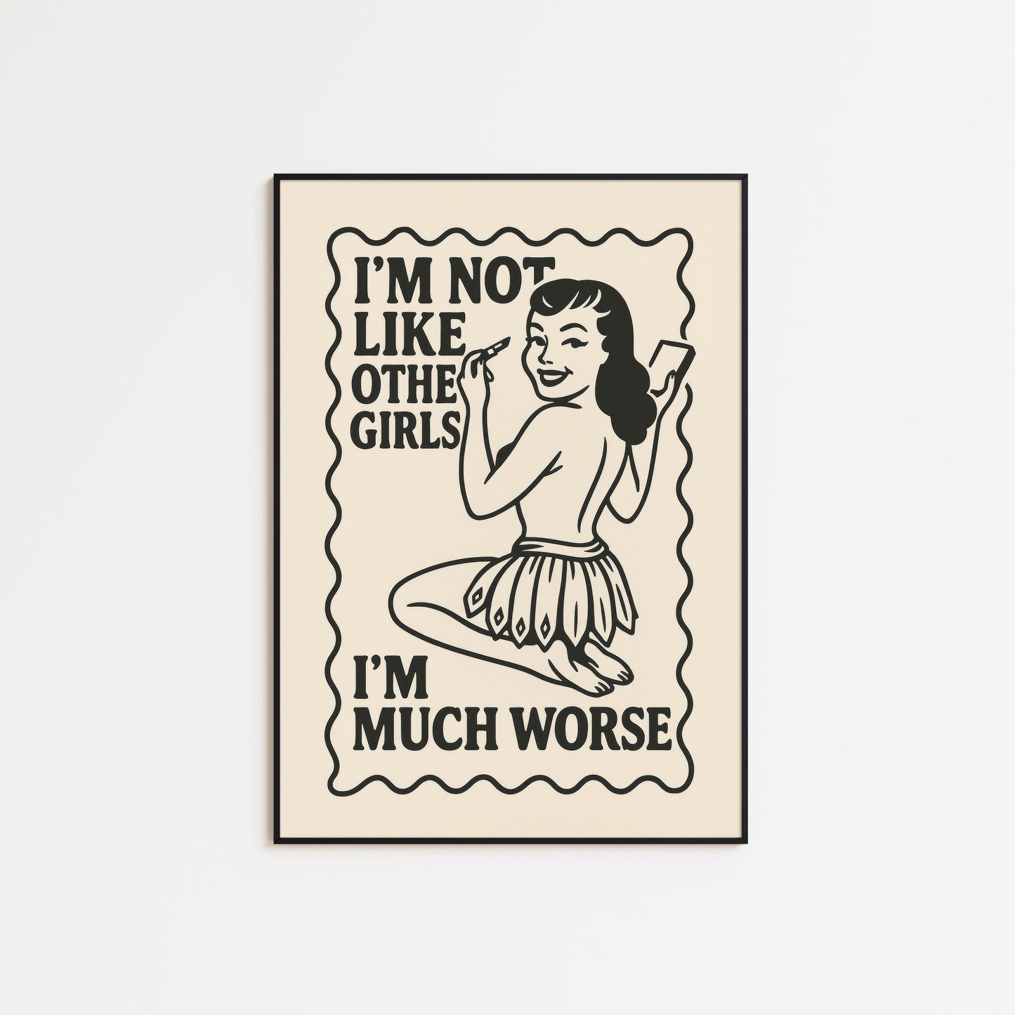 Funny Feminist Poster – Retro Quote Poster With Bold Femme Wall Art Print