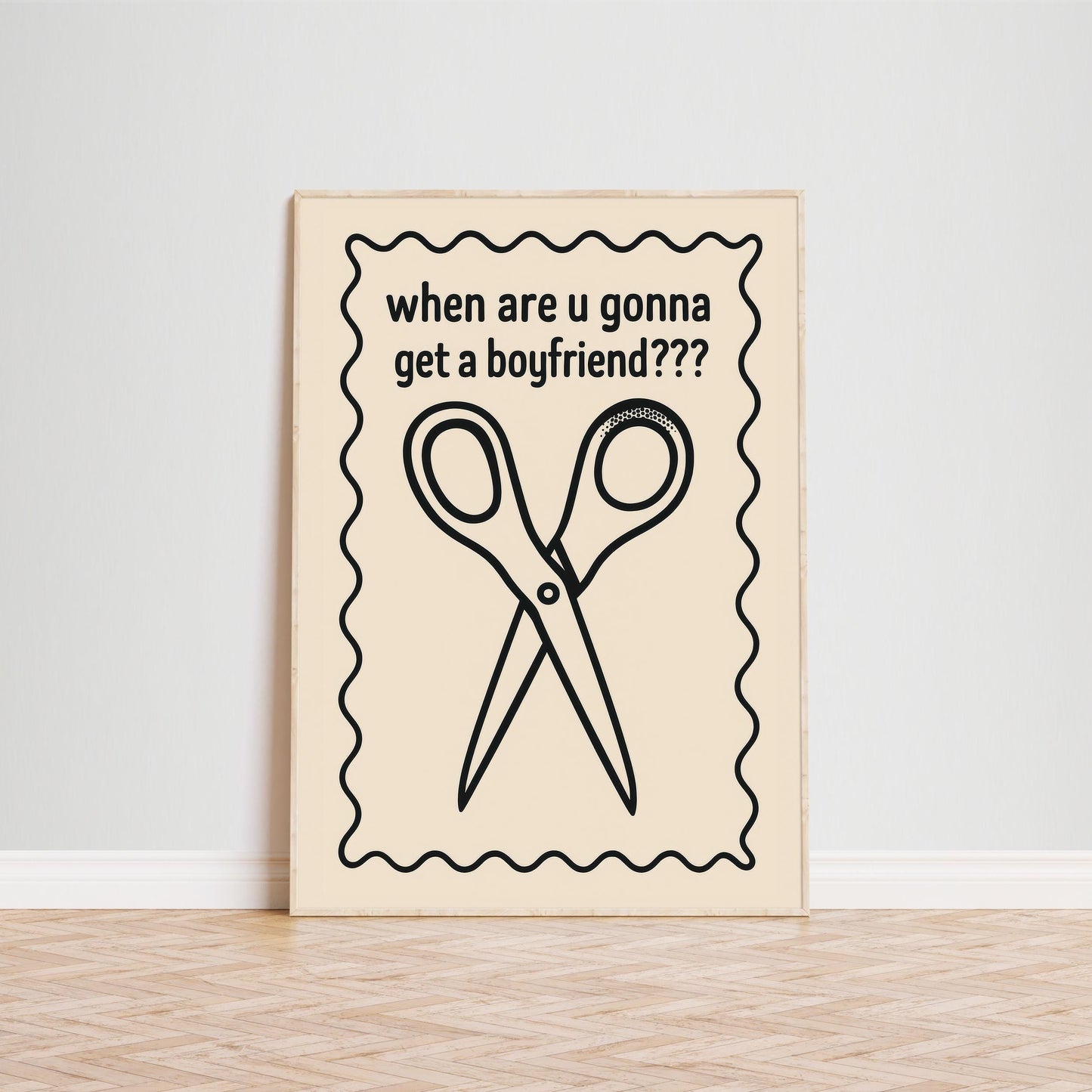 Lesbian Humor Poster – Funny Queer Wall Art With Scissor Illustration & Bold Pride Decor