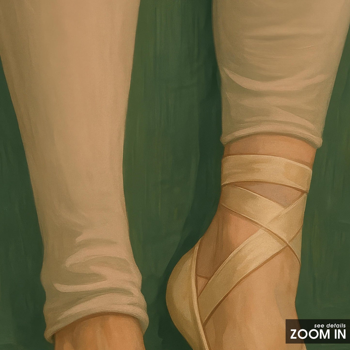 Ballet Art Print – Minimalist Pointe Shoe Wall Art With Barefoot Elegance