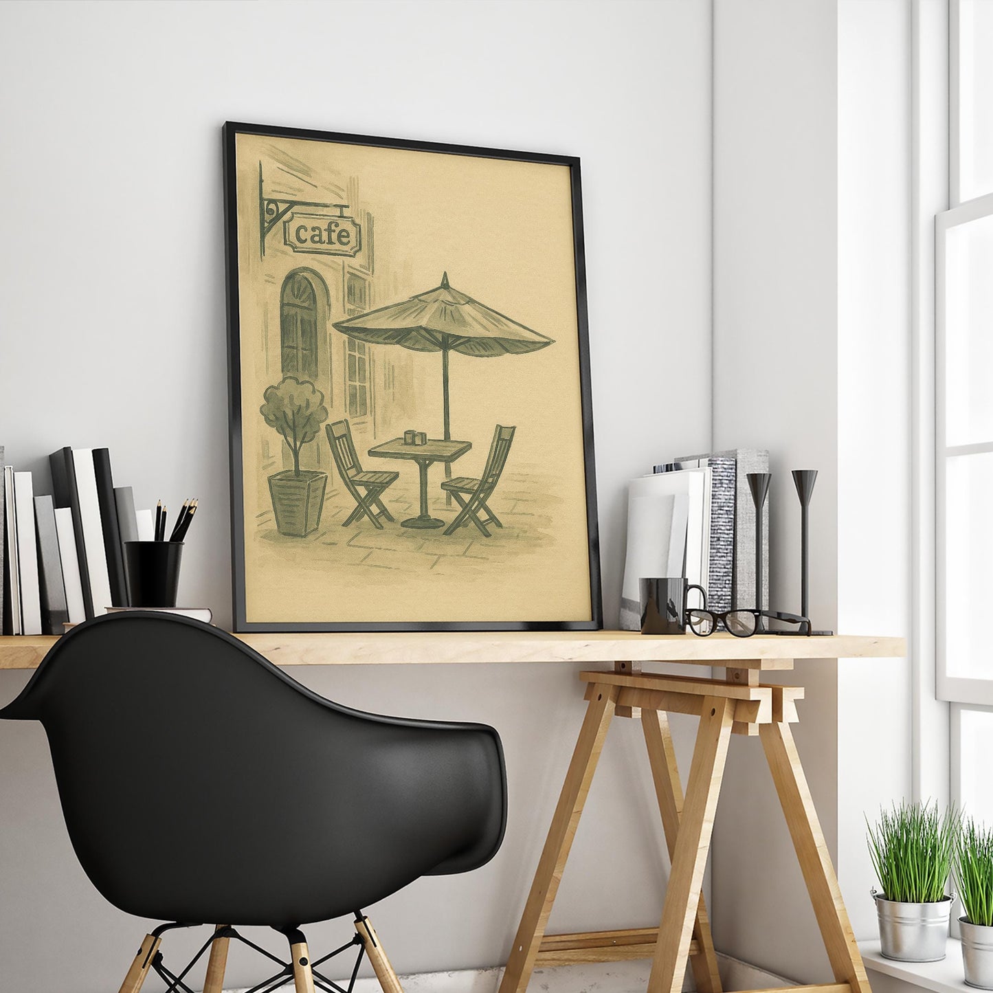 Paris Café Poster – Vintage Wall Art | French Coffee Print On Semi-Glossy Paper