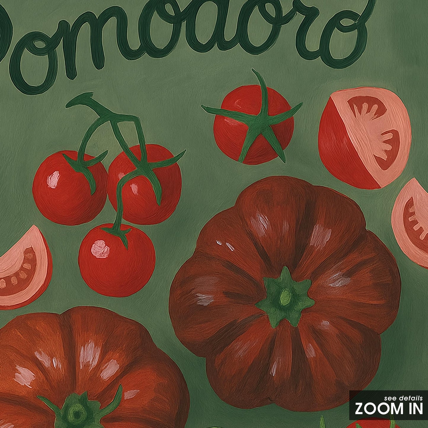 Pomodoro Poster – Italian Kitchen Art | Rustic Mediterranean Tomato Wall Decor Print