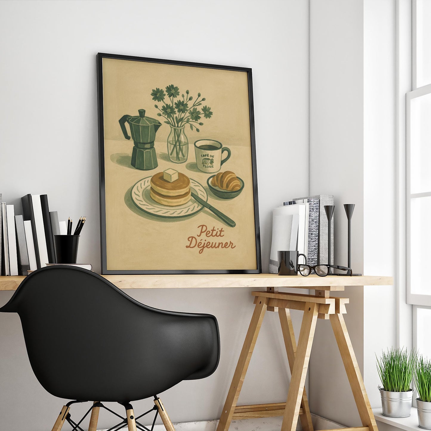 French Breakfast Poster – Parisian Wall Art | Vintage Café de Flore Print
