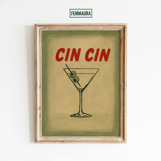Vintage Martini Poster – Classic Cocktail Wall Art | Retro Bar Decor