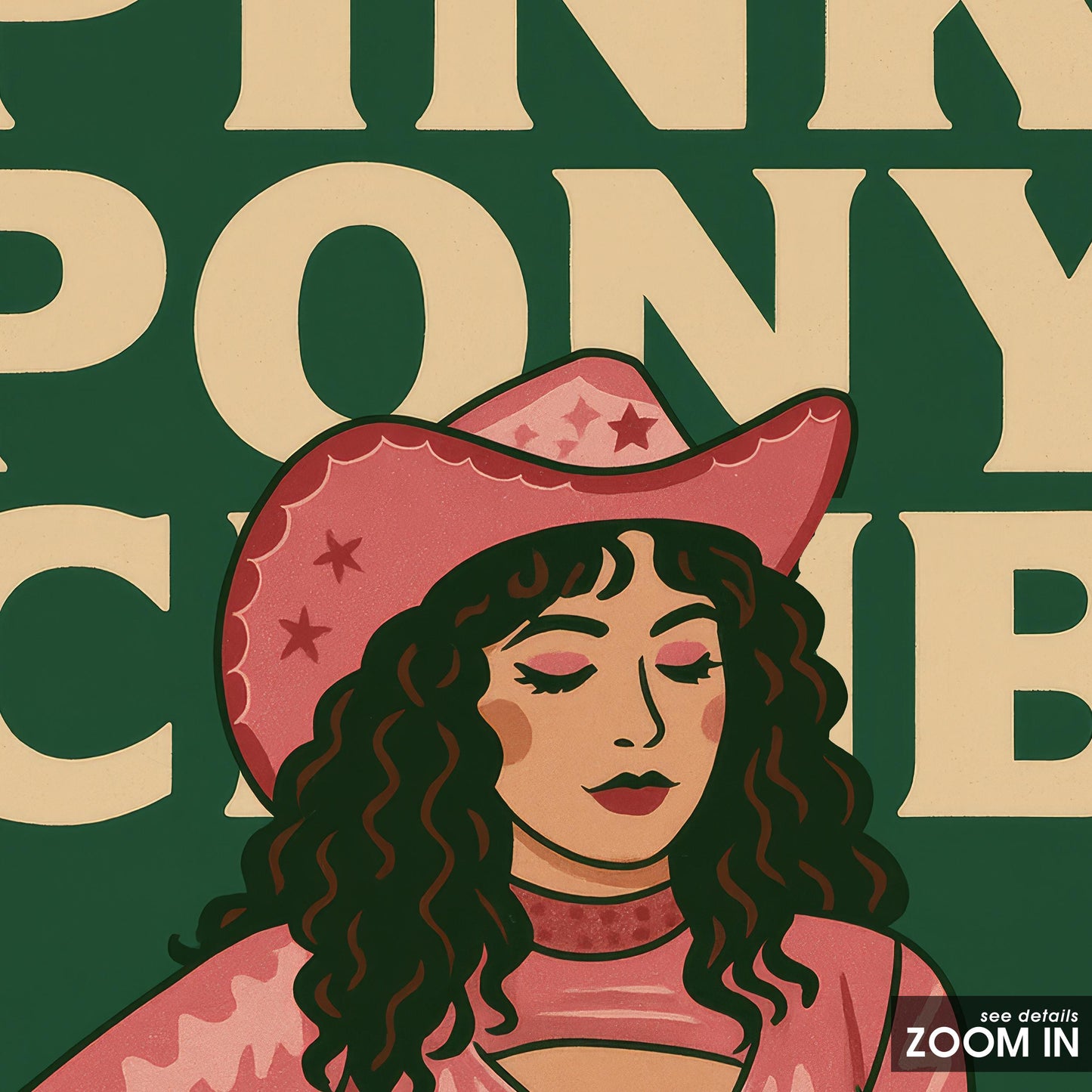 Queer Cowgirl Art Print – Pink Pony Club Retro Western Girl Poster