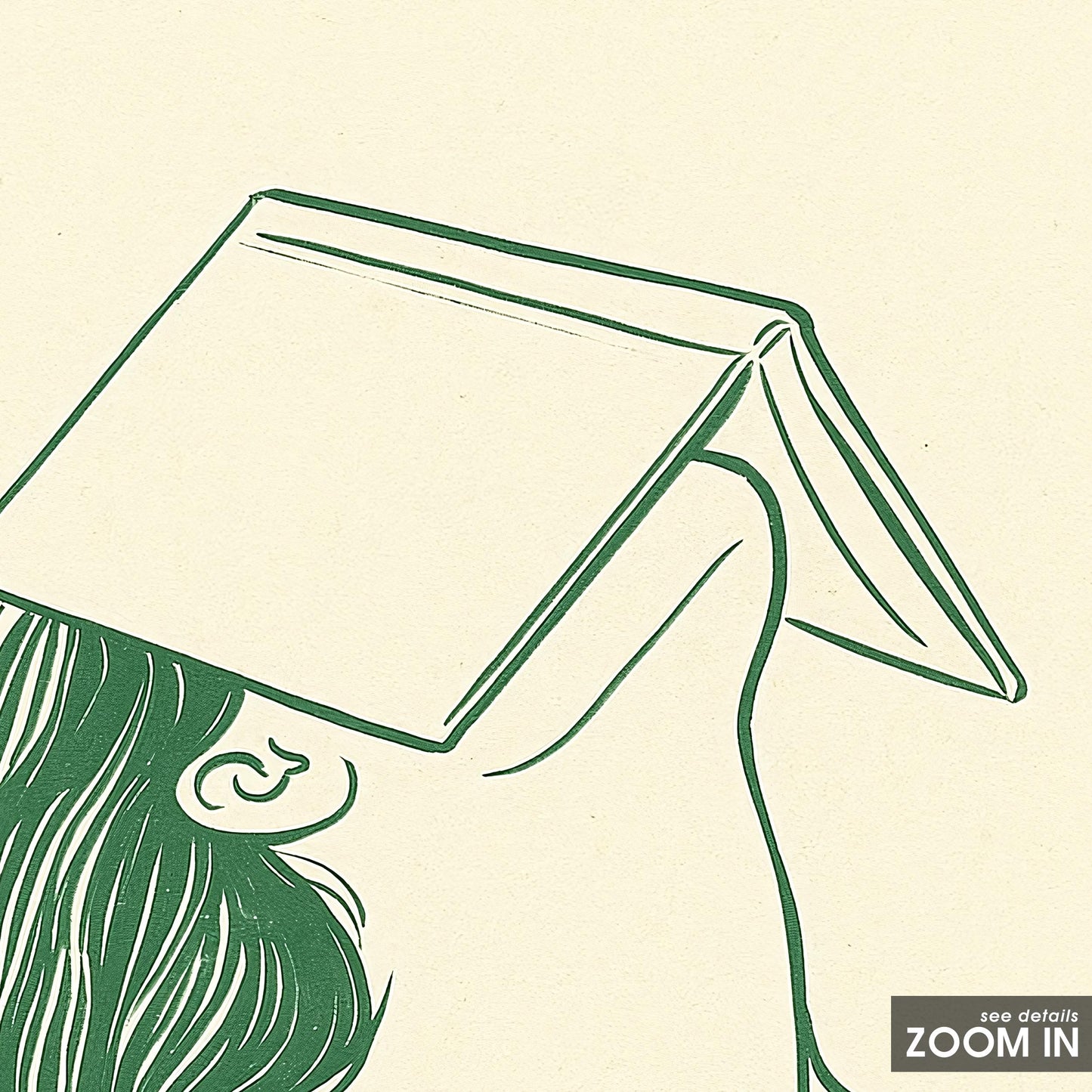 Book Rest Poster – Minimal Line Art Woman Print, Femmaura Bold Series