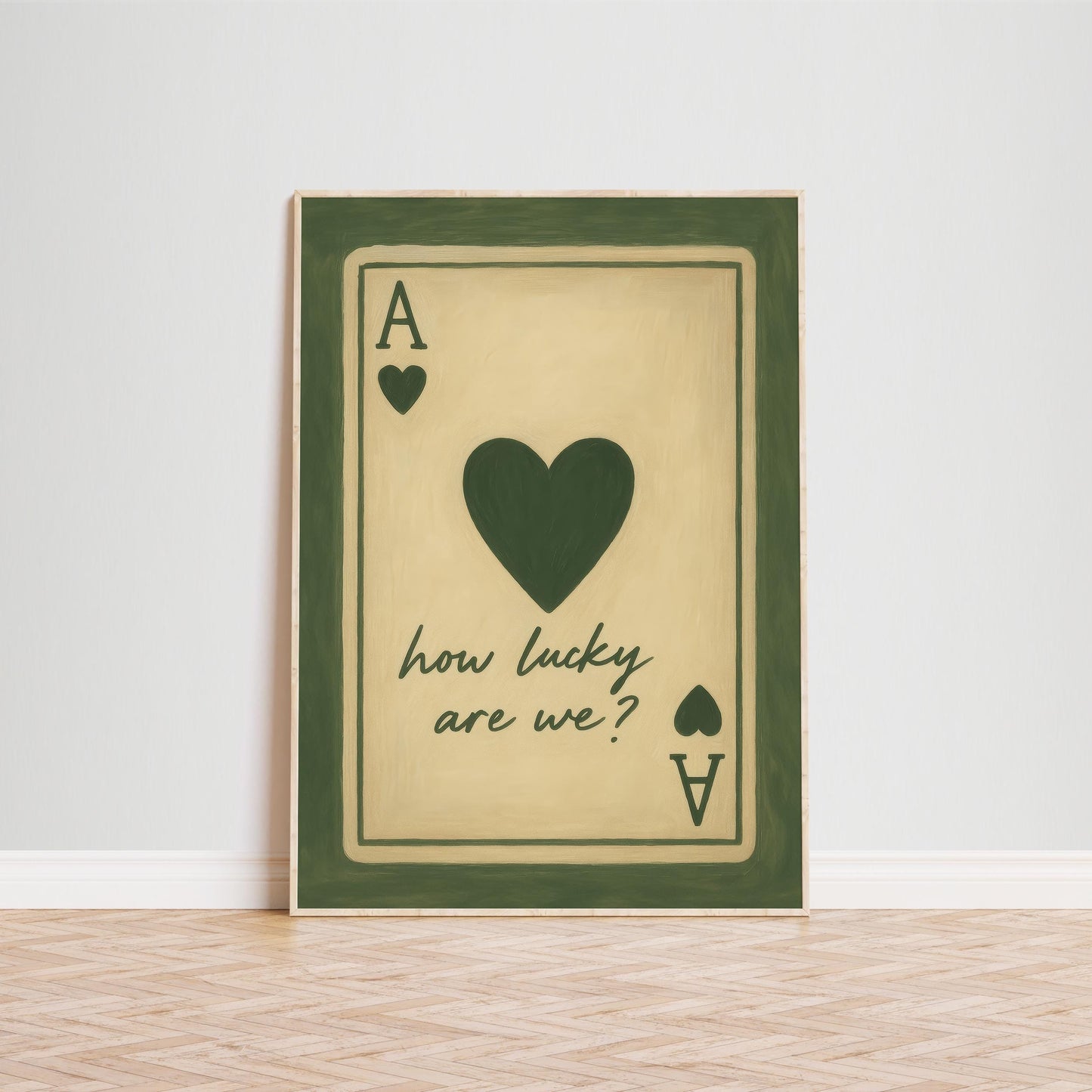Ace of Hearts Poster – Vintage Playing Card With Romantic Wall Art & Poetic Design Print
