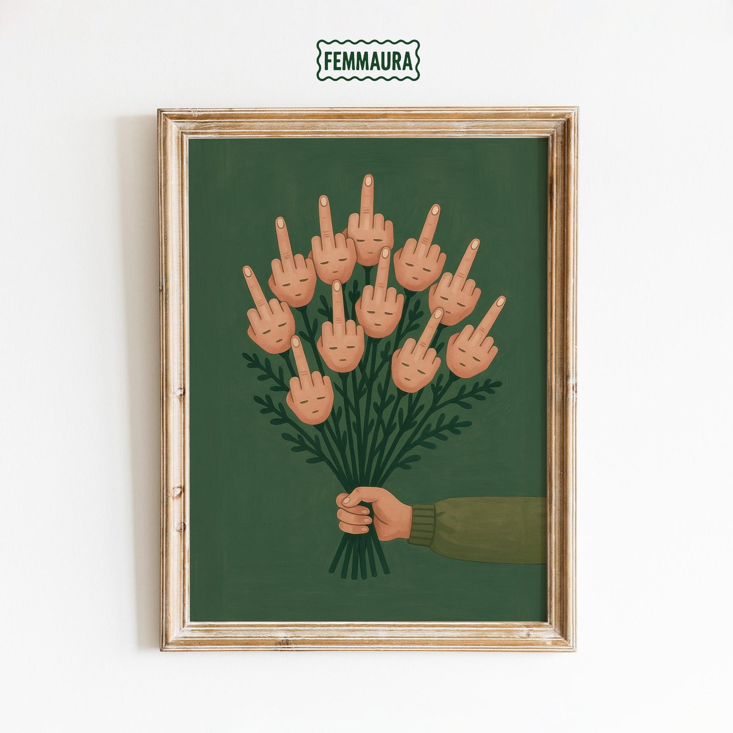 Sarcastic Wall Art – Bold Statement Art | Cheeky Flower Bouquet Poster