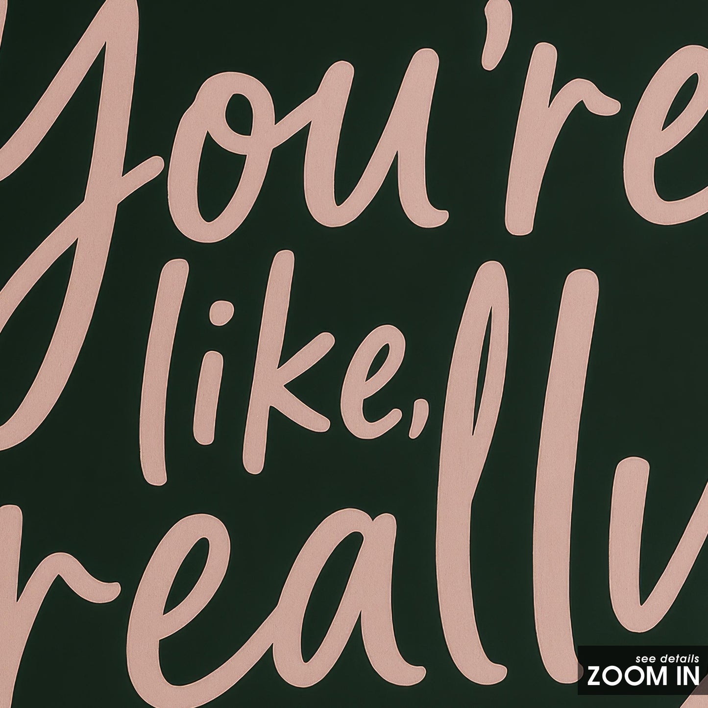 Feminine Wall Art Print – Dark Green Poster With Pretty Quote And Pink Text