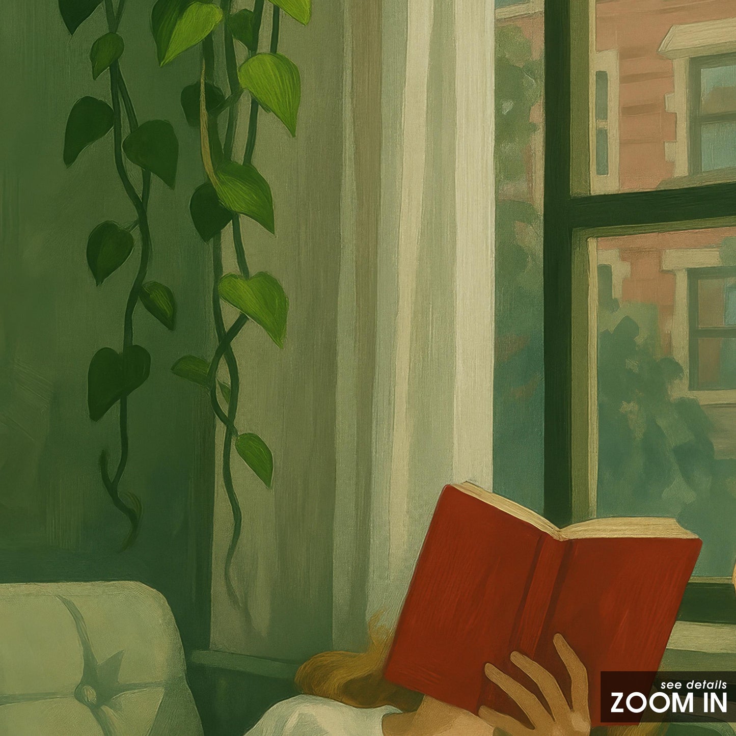 Cozy Reading Corner Art – Living Room Wall Art With Book and Coffee Print