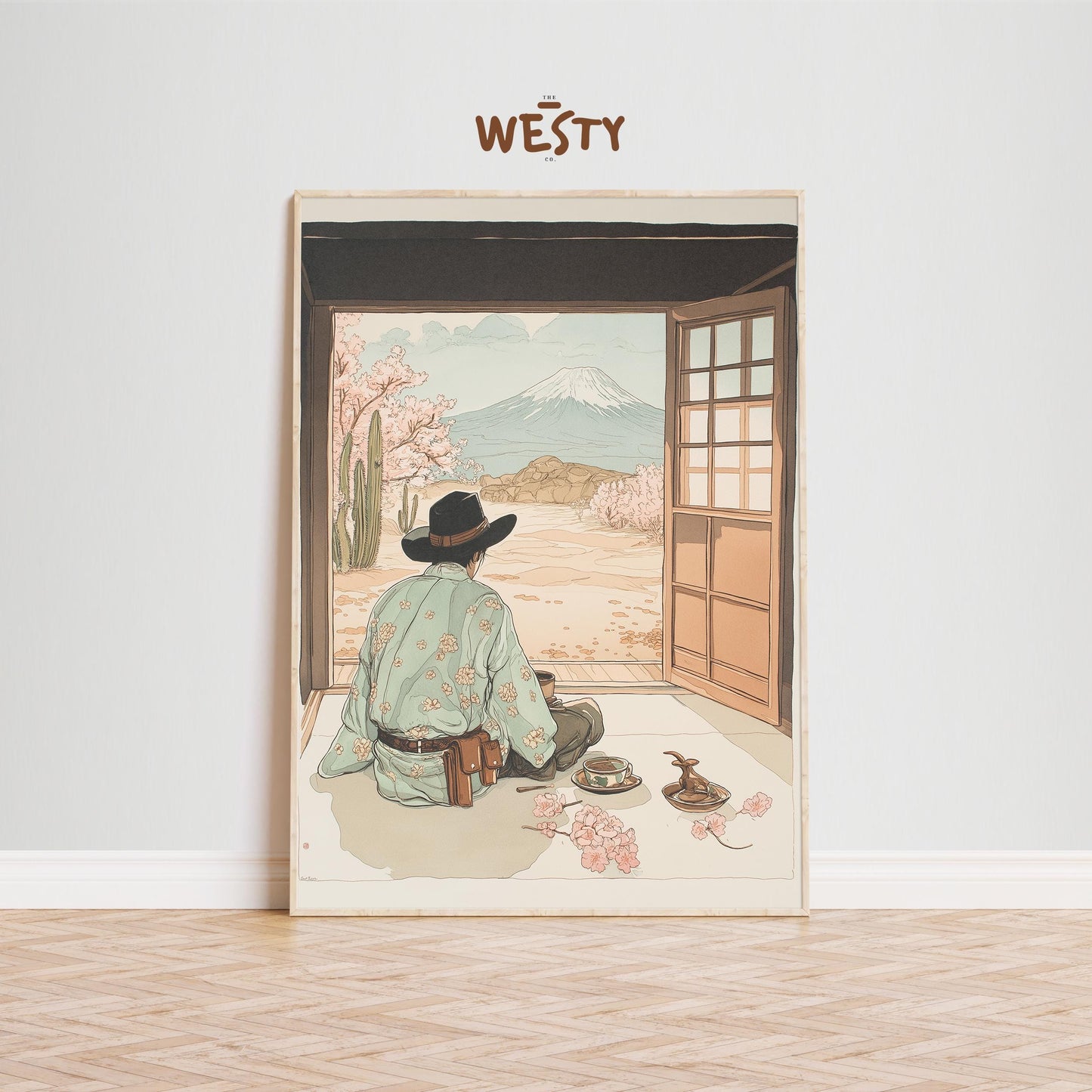 Samurai Cowboy Poster – East Meets West Wall Art Print