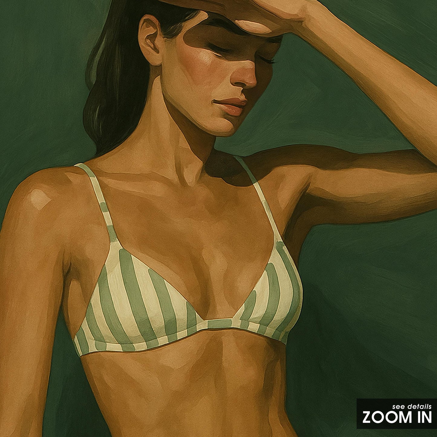 Striped Bikini Poster – Modern Feminine Summer Wall Art | Chic Coastal Decor