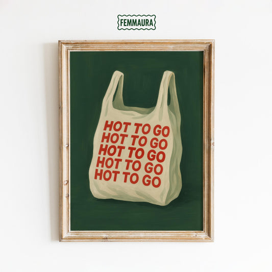 Retro Tote Bag Poster – Bold Pop Art Wall Print With Red Typography