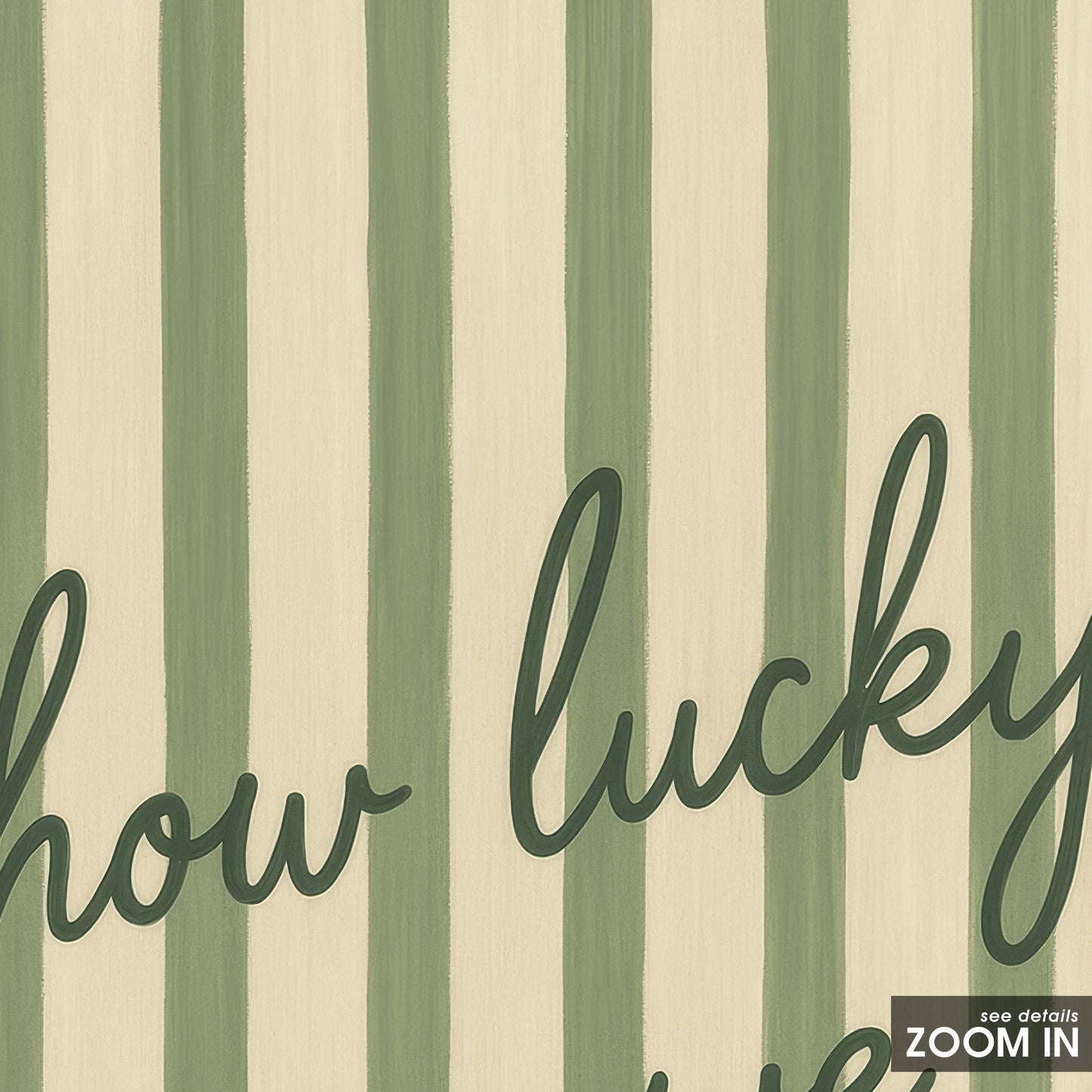 Romantic Quote Poster – Green Striped Print With Elegant Script Art