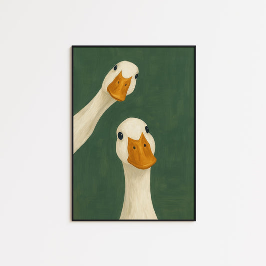 Minimalist Animal Wall Art – Goose Wall Art | Funny Farmhouse Decor Poster
