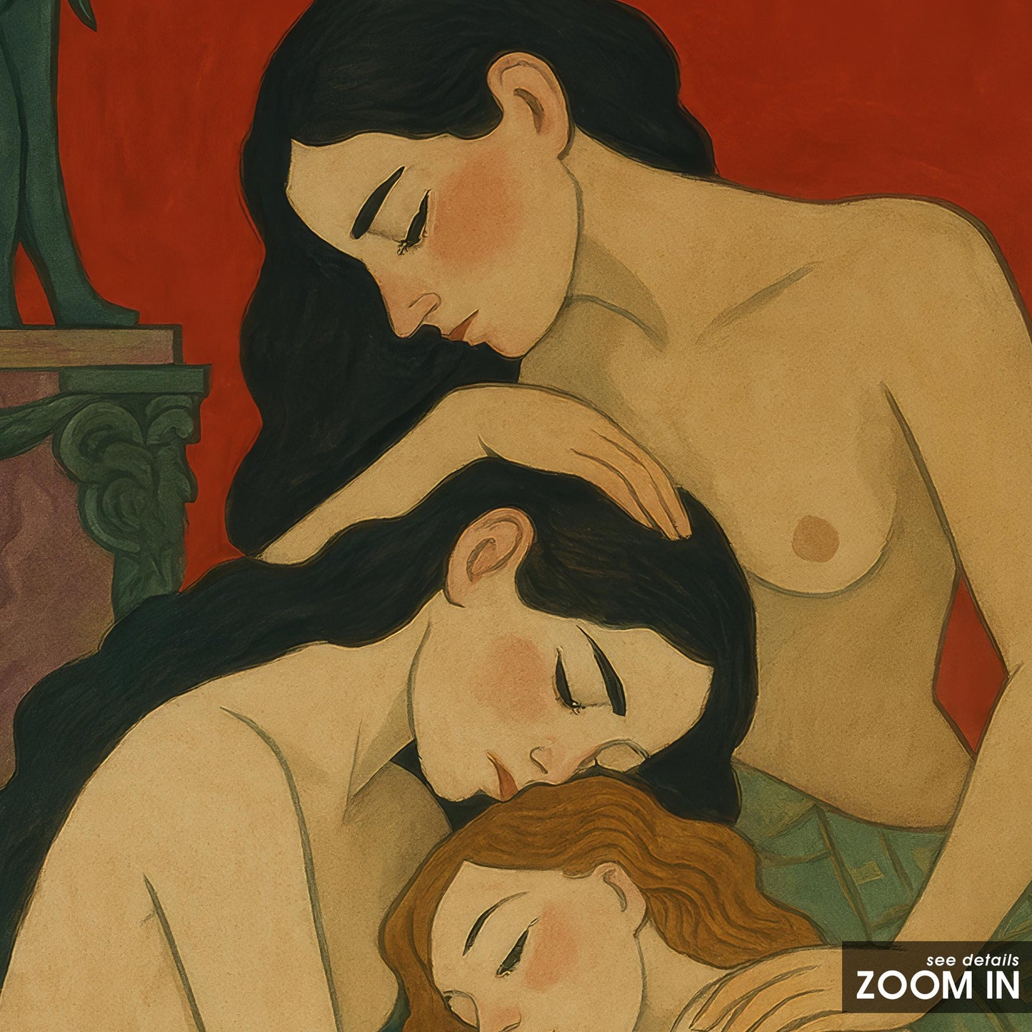 Nude Art Print – Emotive Queer Love Sensual Wall Art | Feminine Closeness Poster