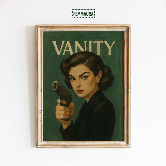 Femme Fatale Poster – Retro Noir Art | Power Woman Print on Semi Glossy Paper