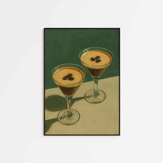 Espresso Martini Poster – Vintage Cocktail Art | Coffee Liquor Print, Stylish Wall Decor