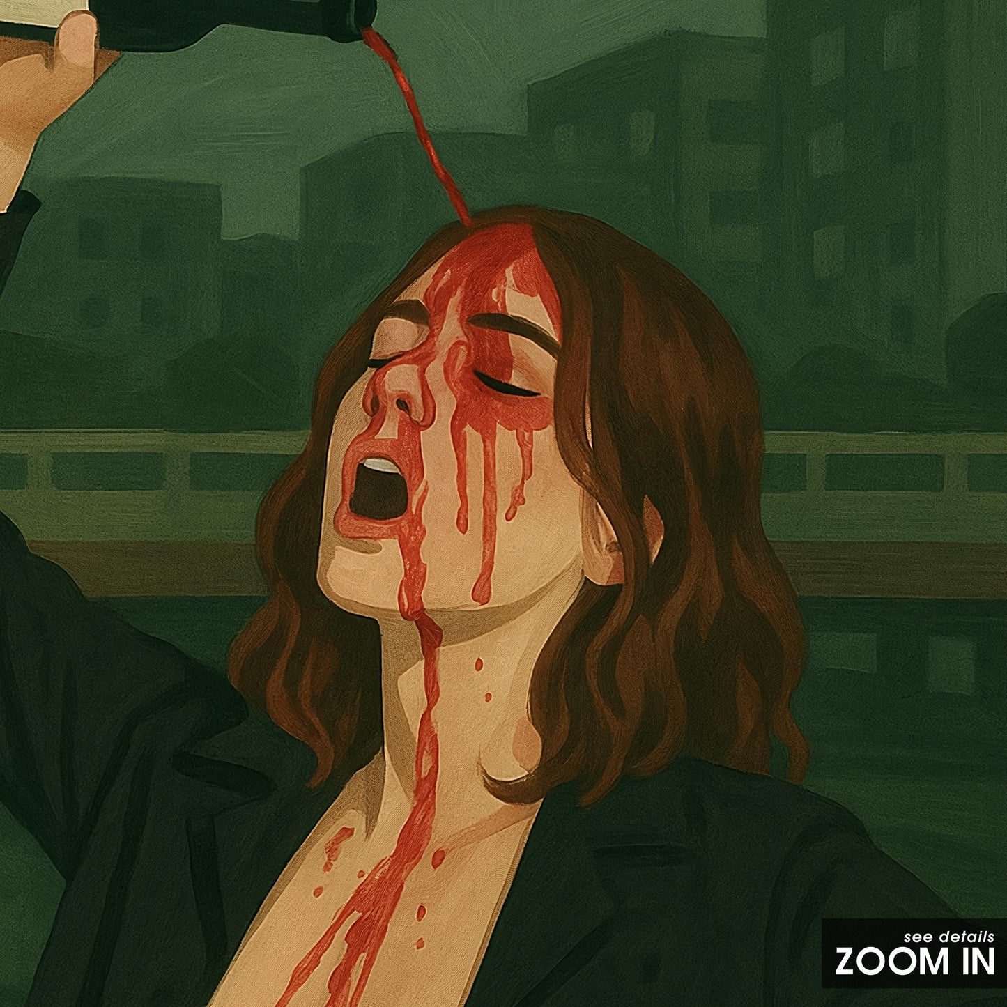 Dark Wine Poster – Bold Feminine Expression Art | Surreal Wine Wall Decor