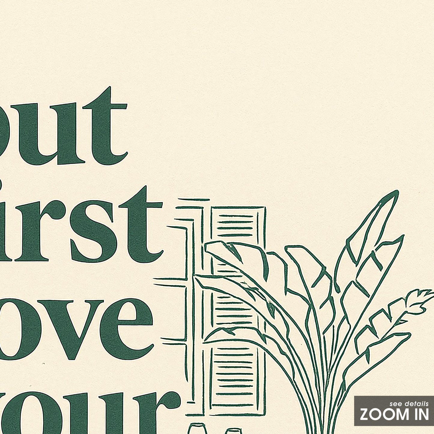 Self Love Quote Print – Minimalist Line Art, Calm Home Decor
