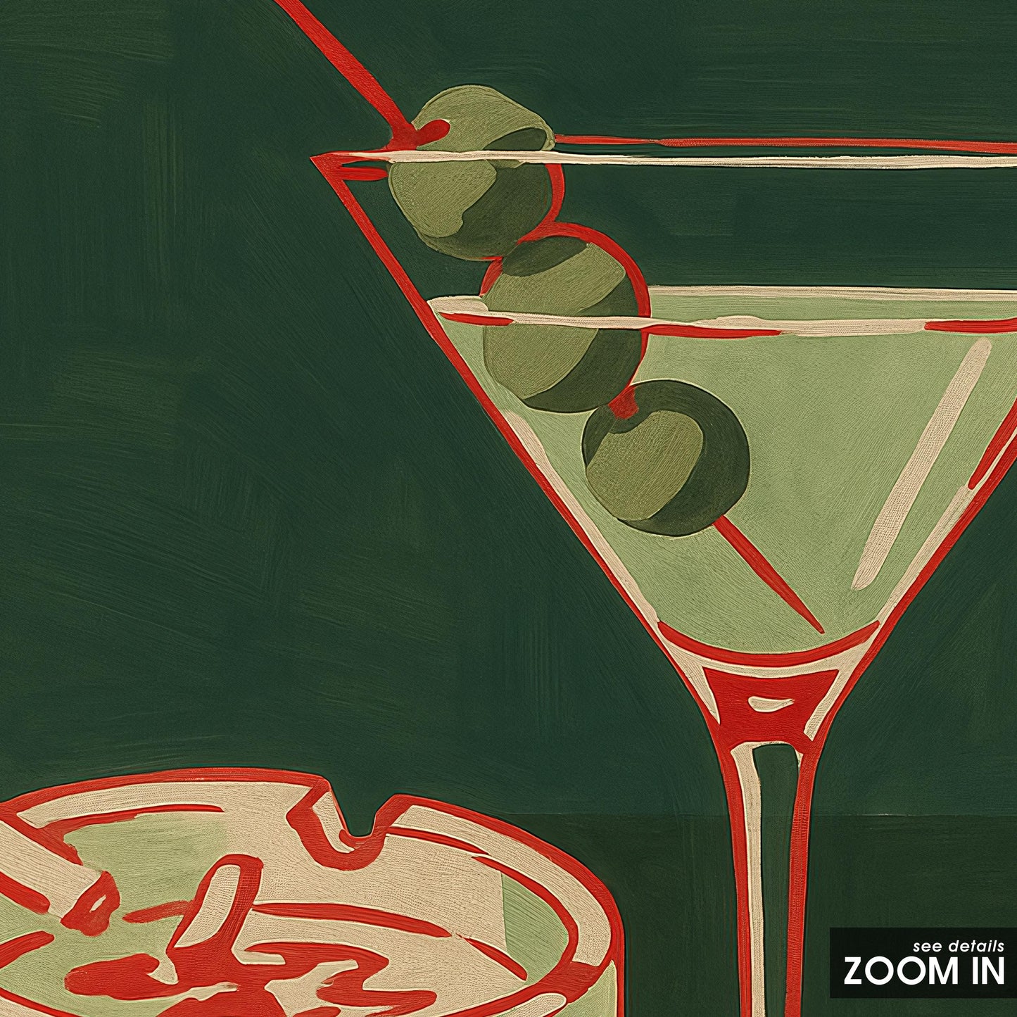 Martini Cocktail Poster – Retro Bar Art | Vintage Martini Glass Illustration