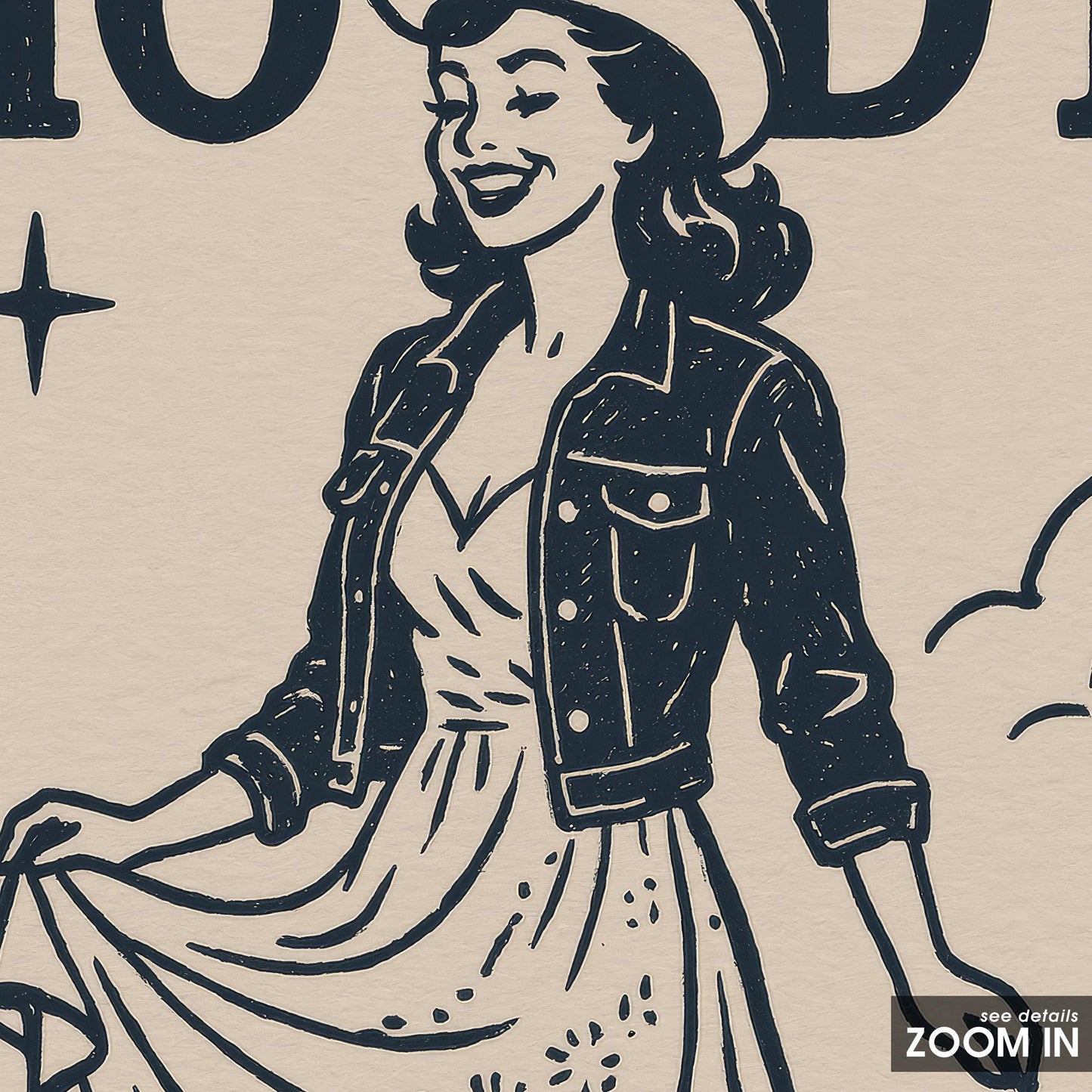 Beach Cowgirl Poster – Retro Western Wall Art With Soft Summer Vibes