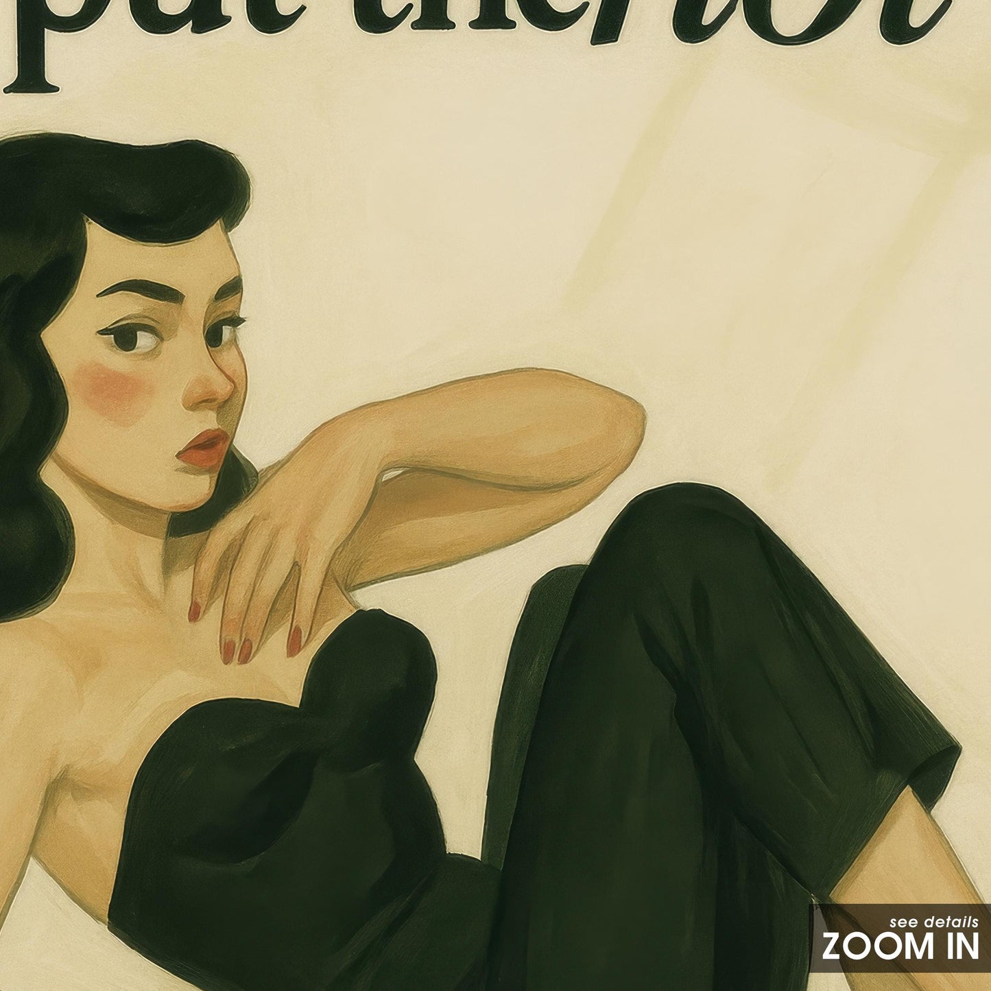 Psychotic Poster Art – Beige Background Retro Pinup Poster with Dark Humor Wall Decor