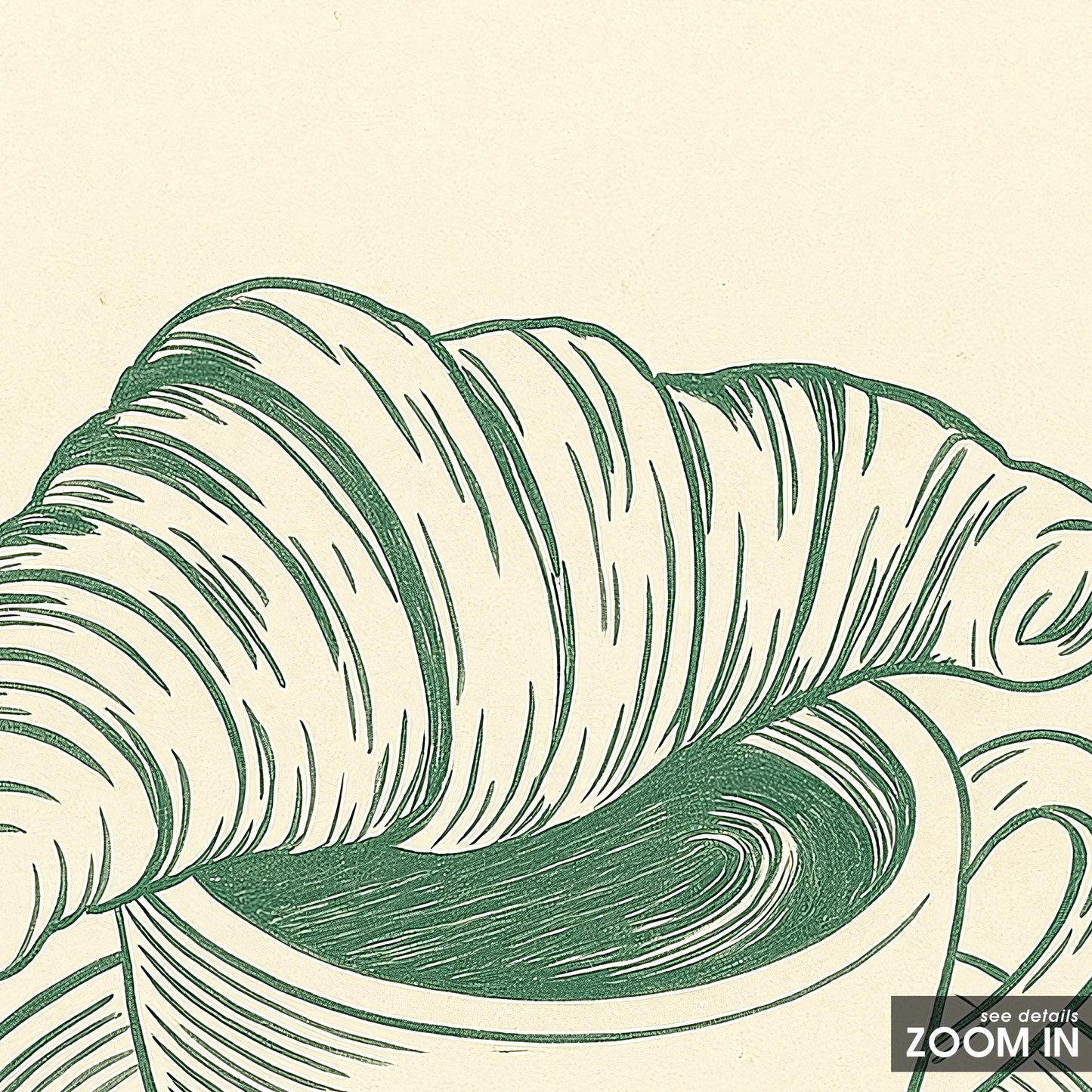 Coffee and Croissant Poster – Minimalist Line Art, French Breakfast Wall Print