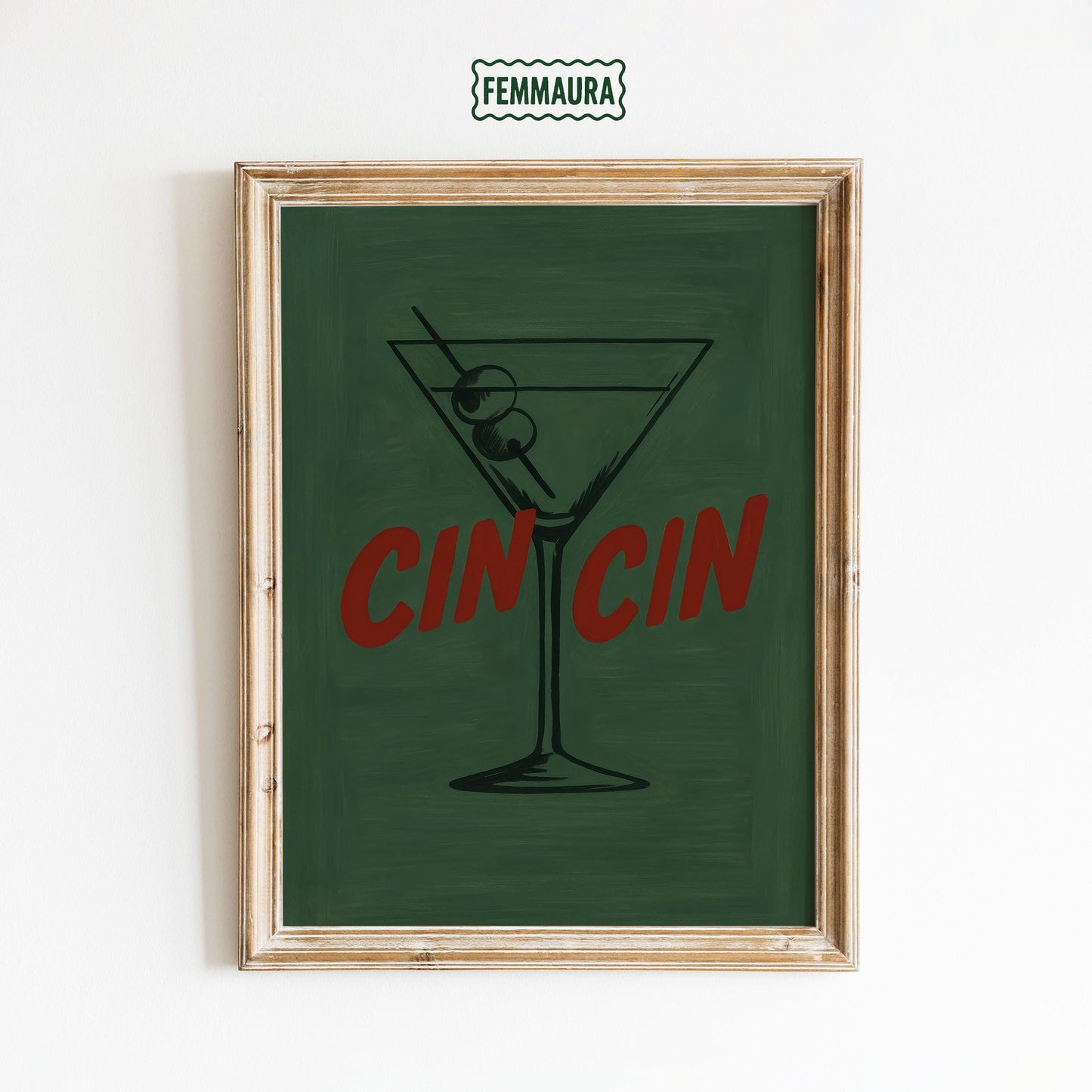 Retro Cocktail Poster – Martini Glass Art With Bold Typography Print