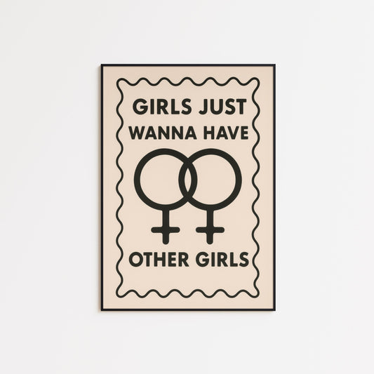 Lesbian Pride Poster – Bold Femme Artwork | Queer Wall Art, Sapphic Decor