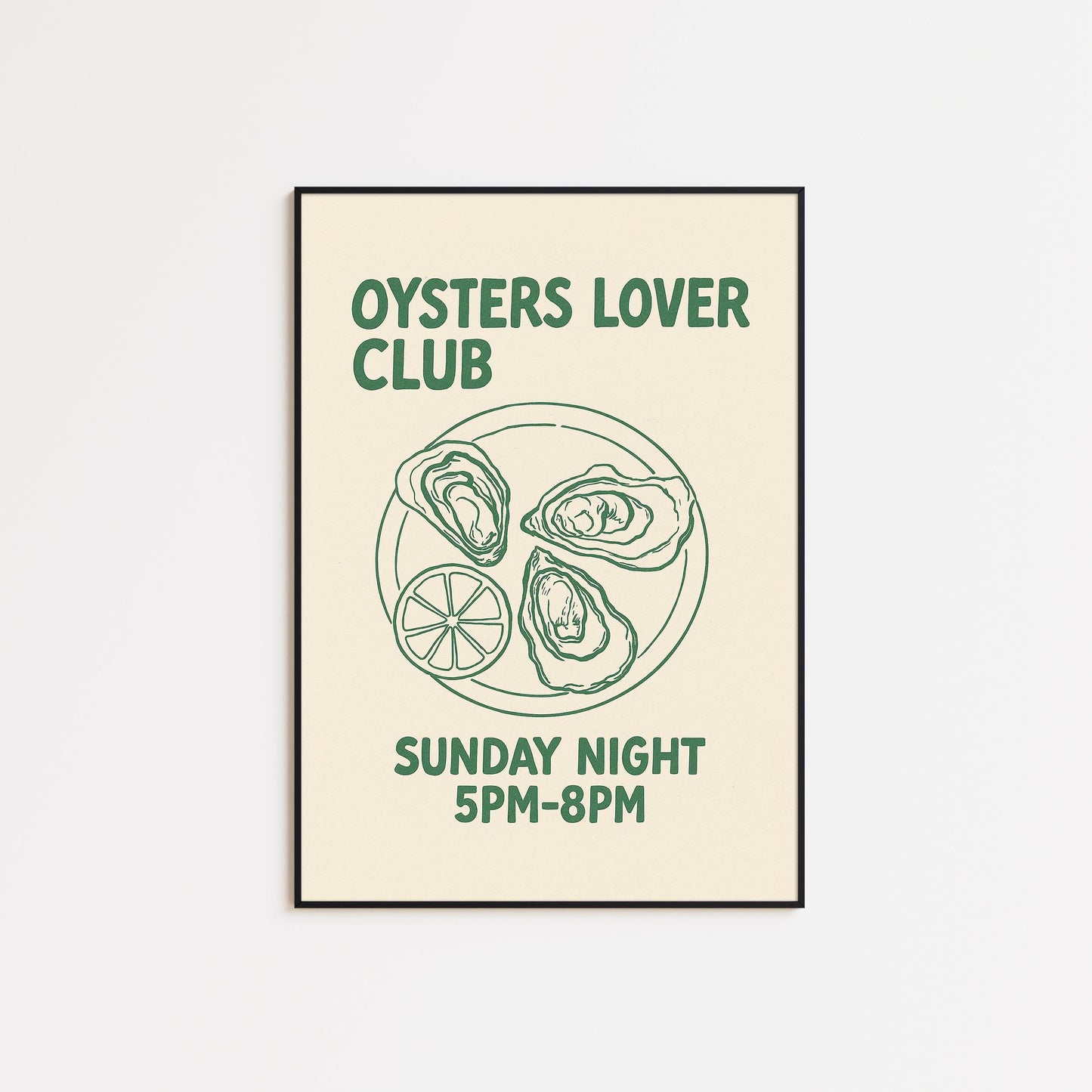 Oyster Wall Art – Vintage Seafood Kitchen Decor | Coastal Dining Print