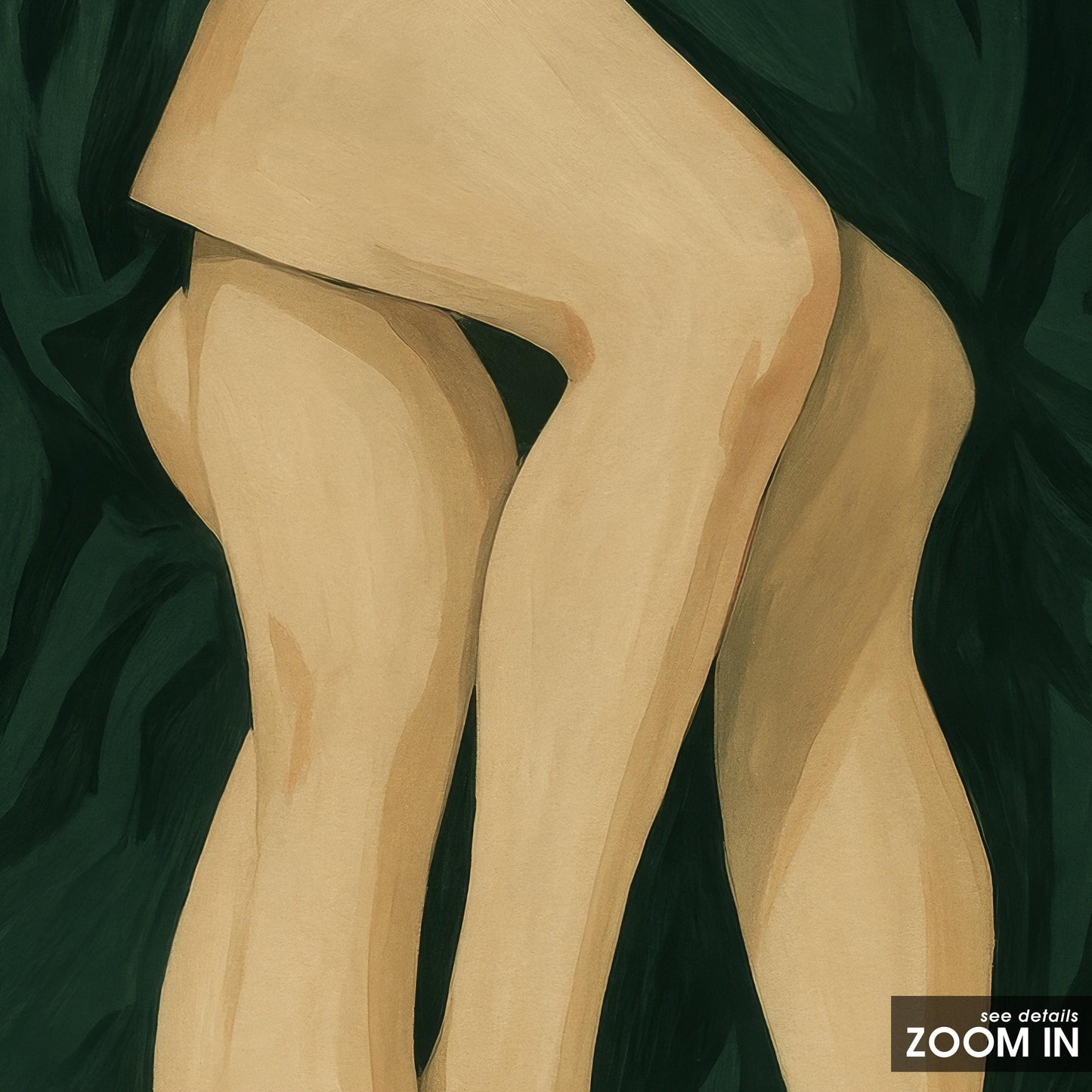 Lesbian Couple Art – Intimate Feminine Print with Intertwined Legs Painting